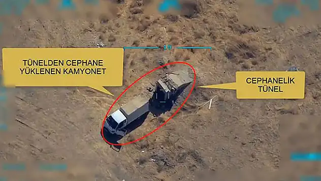 PKK/PYD-YPG'li teröristlere mühimmat ikmali yapan kamyonet böyle vuruldu