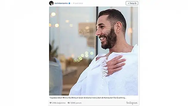 Real Madrid'in yıldızı Karim Benzema umreye gitti