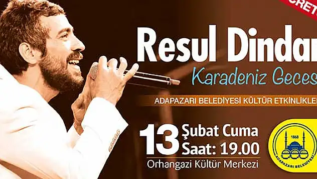 Resul Dindar cuma akşamı konser verecek