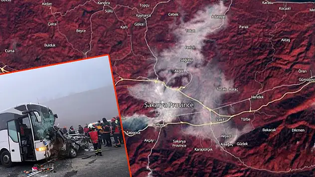 Sakarya'daki katliam gibi kazada sisin uydu sistemine fotoğrafı işte böyle yansımış

