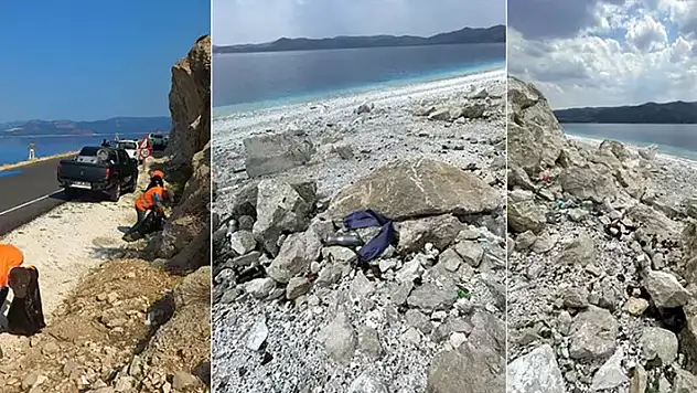 Salda Gölü'nde tepki çeken görüntü
