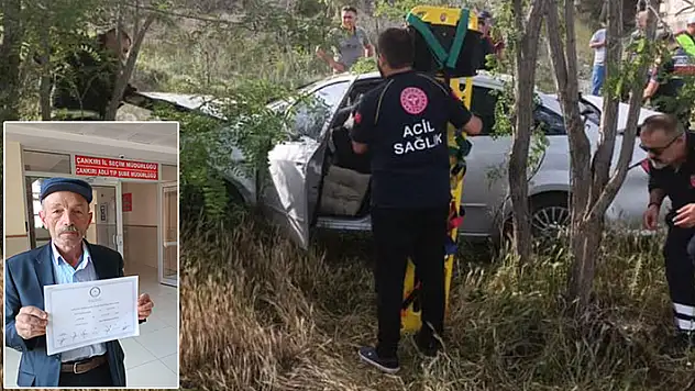 Şarampole devrilen otomobilin sürücüsü muhtar öldü

