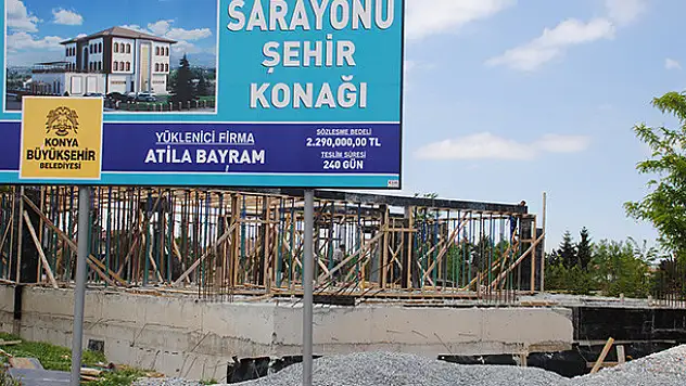 Sarayönü 'Şehir Konağı' inşaatı devam ediyor