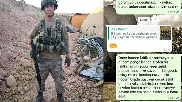 Şehit Enes Özgül'ün duygu dolu vasiyeti
