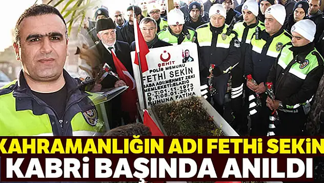 Şehit Fethi Sekin için kabri başında anma töreni