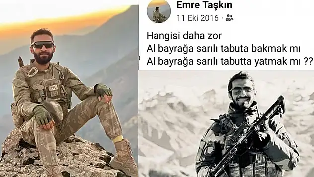Şehit Taşkın'ın 'al bayraklı tabut' paylaşımı ortaya çıktı

