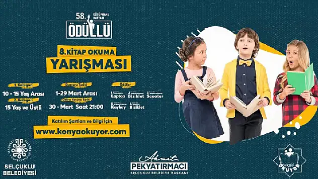 Selçuklu Belediyesi ödüllü kitap okuma yarışmasına başvurular başladı
