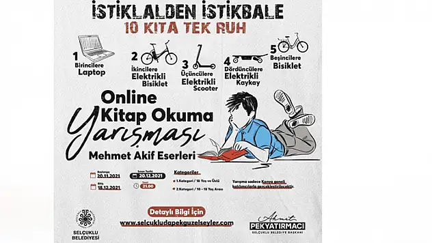 Selçuklu Belediyesinden Mehmet Akif konulu kitap okuma yarışması
