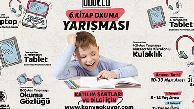 Selçuklu'da ödüllü kitap okuma yarışması için başvurular başladı