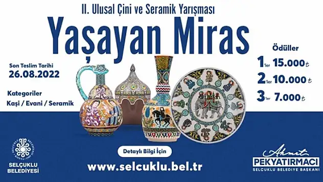 Selçuklu'da, 'Yaşayan Miras' çini yarışmasını bu yıl ikinci kez düzenliyor