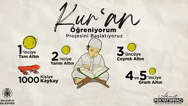 Selçuklu'dan çocuklara 22 günde  Kuran-ı Kerim öğrenme projesi