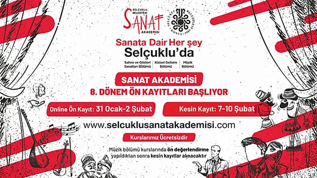 Selçuklu Sanat Akademisi'nde 8. dönem ön kayıtları başlıyor 
