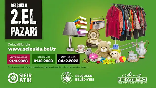Selçuklu'ya 2. el pazarı geliyor
