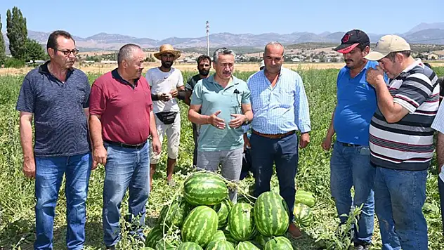 Seydişehir Belediye Başkanı Tutal, karpuz hasadı yapan üreticileri ziyaret etti
