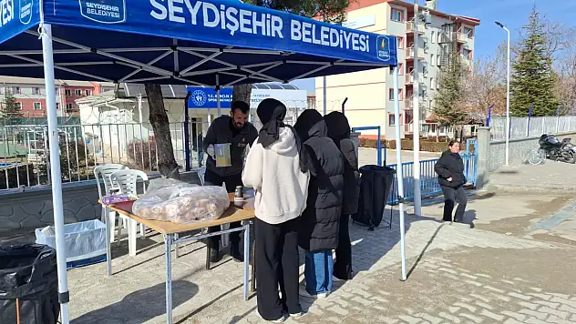 Seydişehir Belediyesinden öğrencilere çorba ikramı