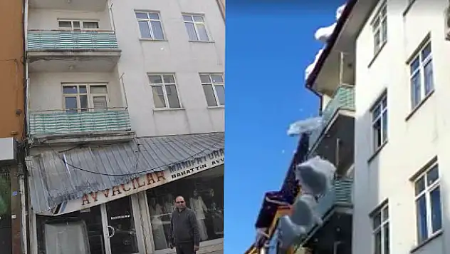 Seydişehir'de çatıdaki karlar tehlike saçıyor