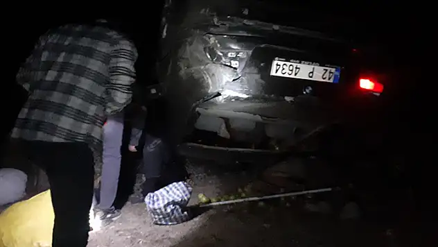 Seydişehir'de devrilen otomobildeki iki kişi yaralandı
