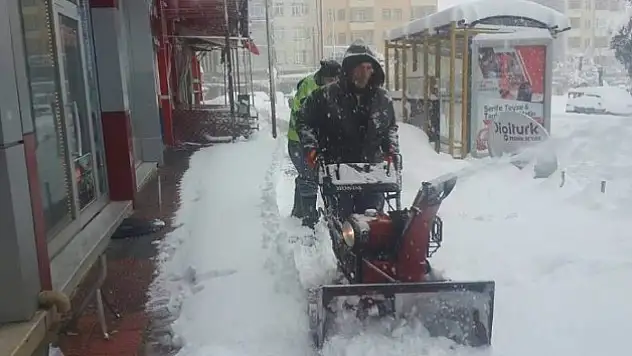 Seydişehir'de kar temizleme çalışmaları sürüyor