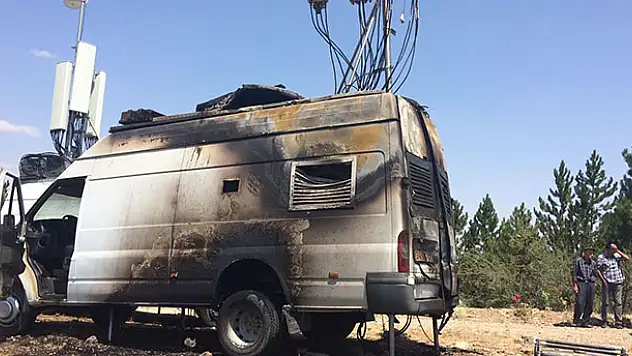 Seydişehir'de minibüs yangını