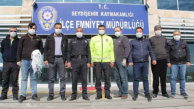 Seydişehir'de polis ve jandarmaya maske desteği