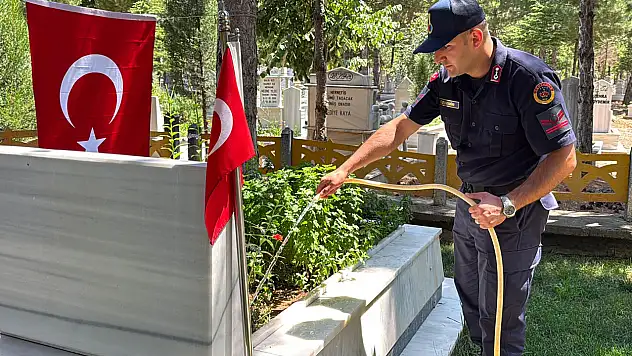 Seydişehir'de şehit mezarlarında anlamlı çalışma