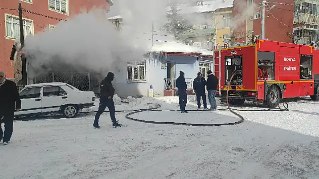 Seydişehir'de tek katlı evde çıkan yangın korku dolu anlar yaşattı
