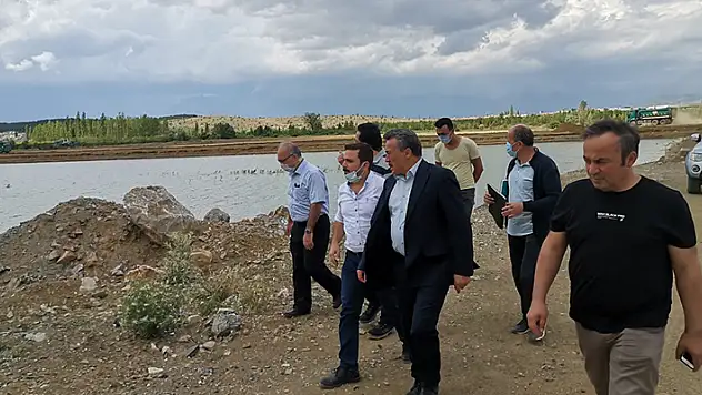 Seydişehir'de yapımı devam eden DSİ çalışmalarında inceleme
