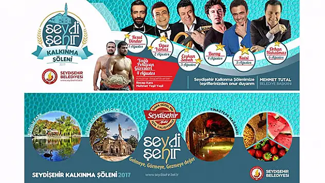 Seydişehir kalkınma şöleni 01-06 Ağustos tarihleri arasında Kuğulu'da