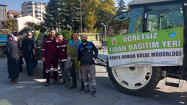 Seydişehir'de geleceğe nefes için binlerce fidan dağıtıldı