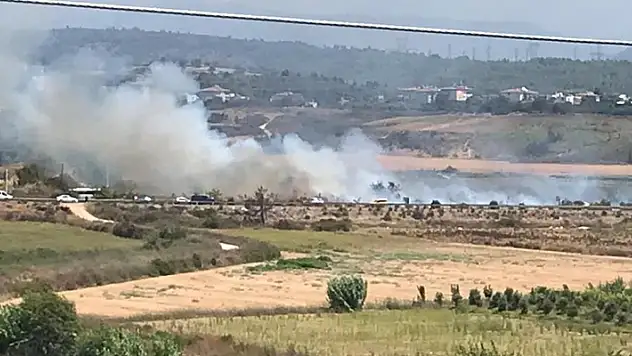 Sigara izmariti yangına neden oldu, dumanlar karayolunu kapladı
