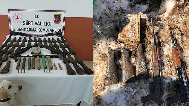 Siirt'te ğaç kovuğunda silah ve mühimmat ele geçirildi!