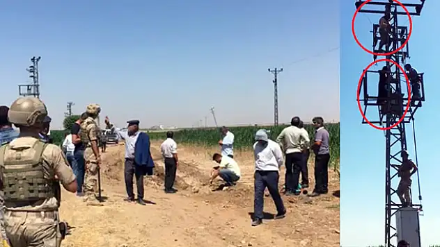 Şırnak'ta kaçak trafo operasyonuna engel olmak için direğe çıktılar!