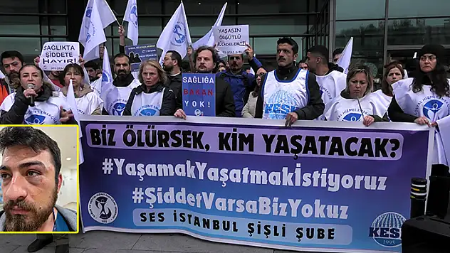 Şişli'de hemşireye saldırı sağlık çalışanları eylem yaptı

