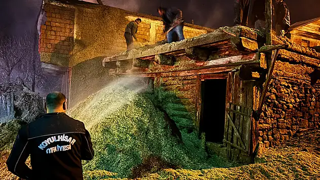 Sivas'ta yıldırım düşen ahır ve samanlık yandı 30 tavuk ve ördek öldü
