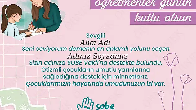 SOBE'den Öğretmenler Günü'ne özel hediye sertifikası