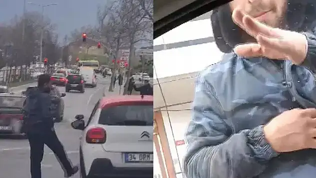 Sürücü adayı ve eğitmeni korku dolu anlar yaşadı
