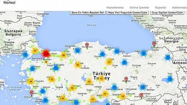 Sürücüler, kaza yoğunluğu haritasıyla daha dikkatli olacak