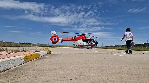 Süt kazanına düşen 2 yaşındaki çocuk, ambulans helikopterle sevk edildi
