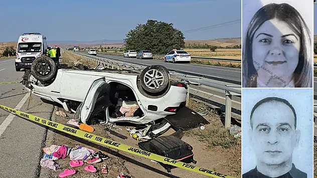 Takla atan otomobildeki polis memuru çift yaşamını yitirdi
