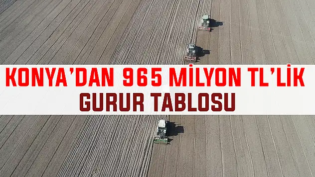 Tarımın başkenti Konya'dan gurur tablosu: 965 milyon TL'lik destek