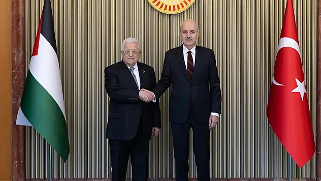 TBMM Başkanı Kurtulmuş, Filistin Devlet Başkanı Abbas ile Meclis'te görüştü
