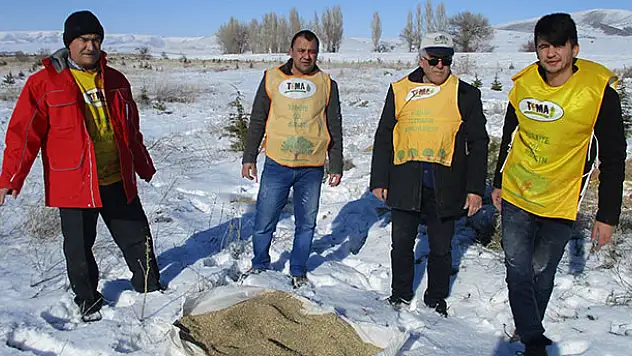 Tema gönüllüleri doğaya yem bıraktı