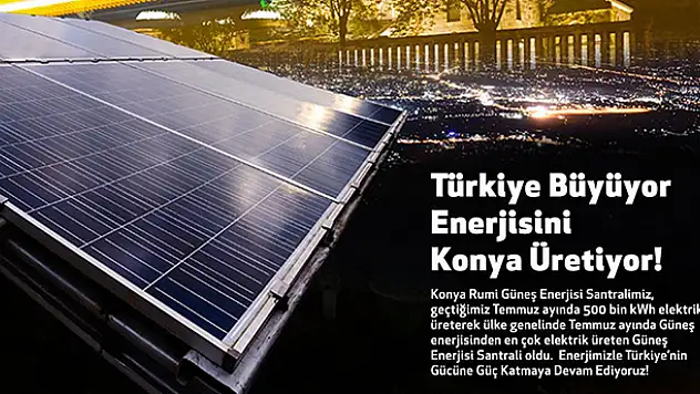 Temmuz'da 500 bin kWh elektrik üretti