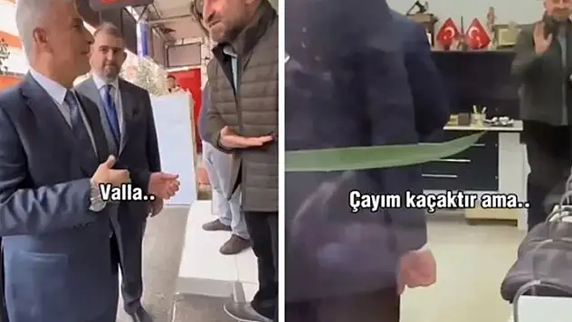 Ticaret Bakanı'na kaçak çay ikram eden esnaf herkesi güldürdü
