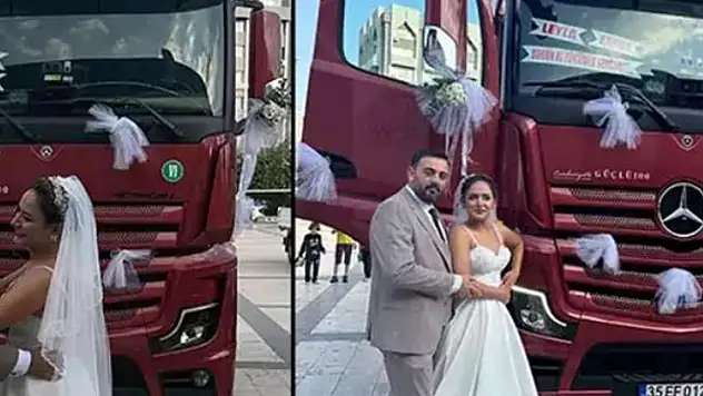 TIR şoförü çiftten, ekmek teknelerinin önünde dans