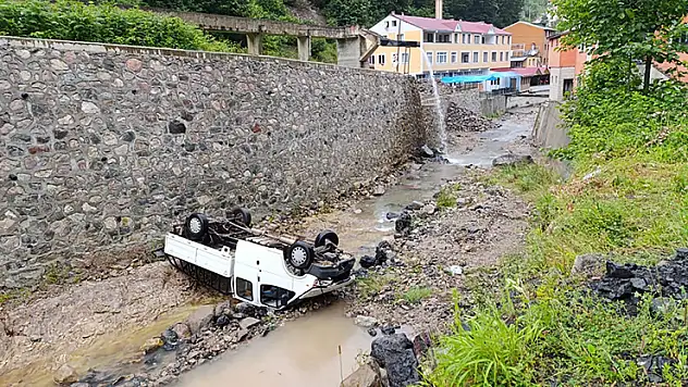 Trabzon'da kamyonet dereye uçtu: 2 yaralı