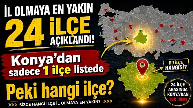 TÜİK'in açıkladığı kriterlere göre Konya'dan 1 ilçe listede
