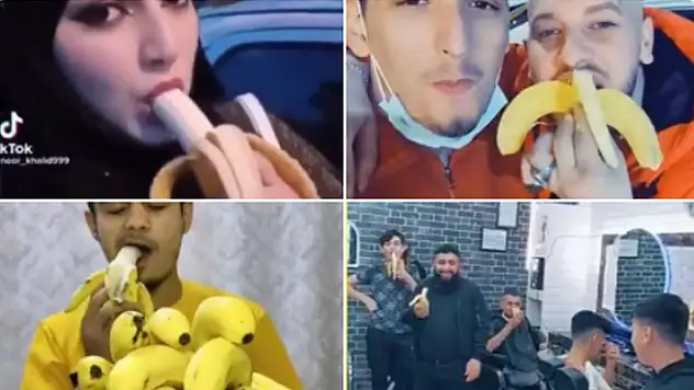 Türk ekonomisiyle dalga geçen Suriyeliler, TikTok'ta  'muz yeme' akımı başlattı!