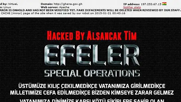 Türk hackerler, Gana'daki bakanlık sitelerini hackledi