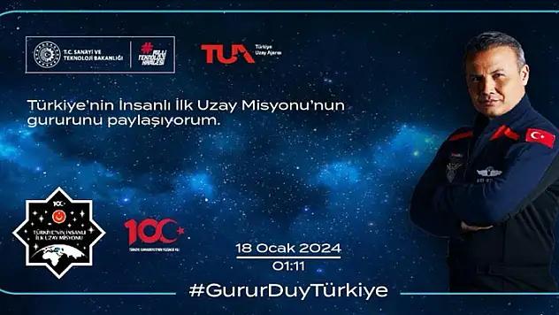 Türkiye'nin insanlı ilk uzay misyonu için hatıra bileti
